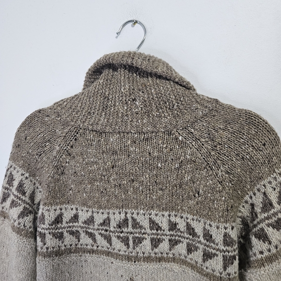 SOLD VTG Ralph Lauren Handknit Winter Deer Wool Cardigan Men's XL Brown - Picture 10 of 15